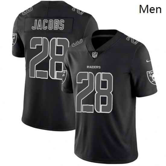 Raiders 28 Josh Jacobs Black Impact Rush Limited Jersey